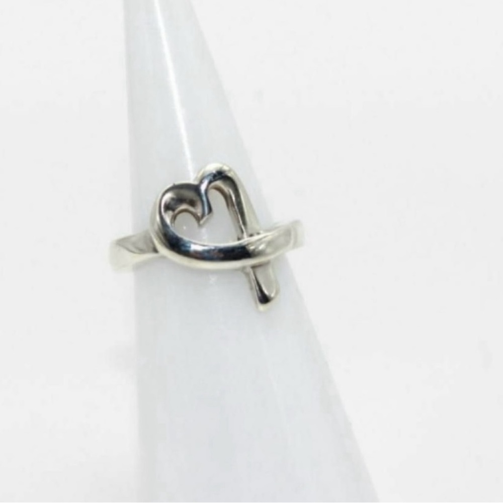 Tiffany & Co. Paloma Picasso Silver Heart Ring Size 6